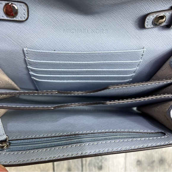 MICHAEL KORS Light Blue Jet Set Leather Crossbody Bag - Picture 6 of 10